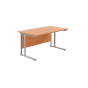 Twin Leg Rectangular Desk - Beech