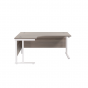 Twin Leg Left-Angle Corner Desk 1600mm Wide - Grey Oak