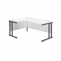 Twin Leg Left-Angle Corner Desk 1600mm Wide - White