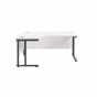 Twin Leg Left-Angle Corner Desk 1600mm Wide - White