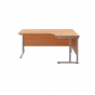 Twin Leg Left-Angle Corner Desk 1600mm Wide - Beech