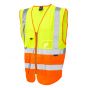 LEO Workwear - Yellow/Orange Hi-Vis Superior Waistcoat.