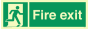 PVC Photoluminescent Sign - 300mm x 100mm - Fire exit emergency exit sign with running man facing right