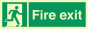 PVC Photoluminescent Sign - 450mm x 150mm - Fire exit emergency exit sign with running man facing right