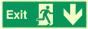 Vinyl Photoluminescent Sticker - 300mm x 100mm - Exit down