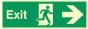 PVC Photoluminescent Sign - 300mm x 100mm - Exit right