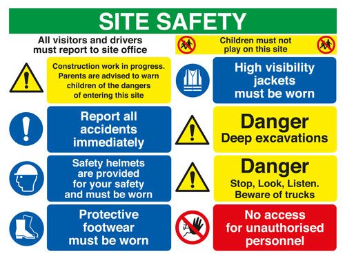 Site Safety Board - 10 Point - Option A - PVC