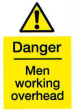 Danger - Men Working Overhead Sign - PVC
