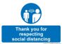 Thank You For Respecting Social Distancing Sign 