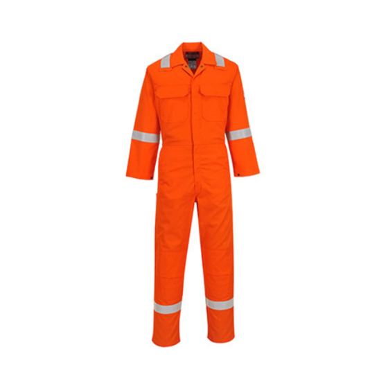 Flame Retardant & Anti Static Overall with Hi vis stripes Orange
