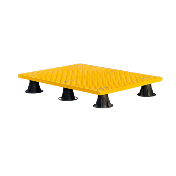 GRP Platform Step Yellow c/w Adjustable Feet