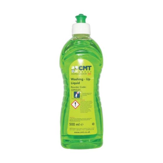 Concentrated washing up liquid 500ml green bottle CMT branded welfare canteen front view | CMT Group UK
