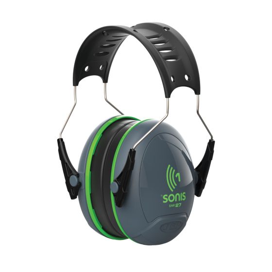 JSP Sonis 1 Low Performance Ear Defenders - Head Band - Green/Black