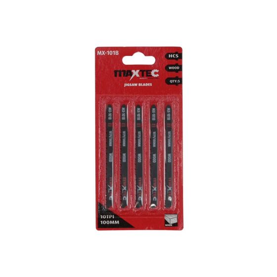 MAXTEC HCS Jigsaw Blade 100mm 10 TPI - Soft Wood Cutting - Pack of 5