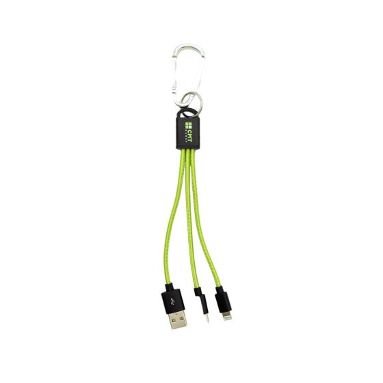 CMT Printed 2-in-1 Charging Cable c/w Carabiner
