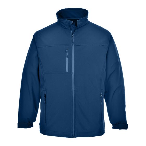 Waterproof Softshell Jacket 8000mm – Blue – Breathable Workwear Core – 6 Pockets front product image | CMT Group