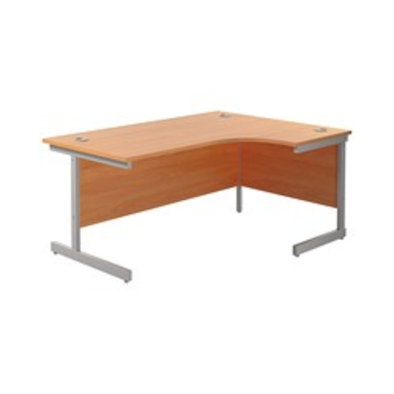 Twin Leg Right-Angle Corner Desk 1600mm Wide - Beech