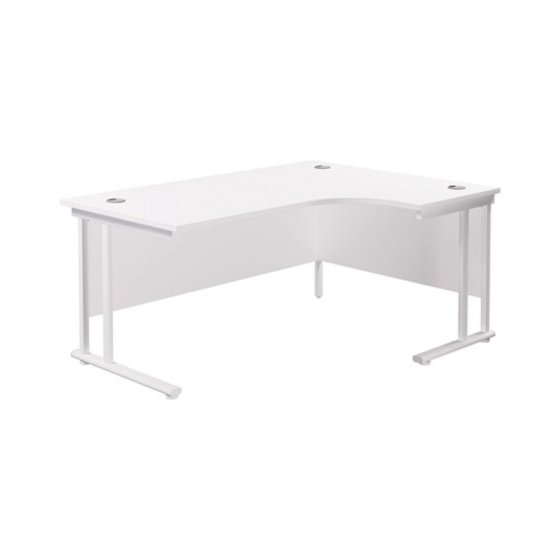 Twin Leg Right-Angle Corner Desk 1600mm Wide - White