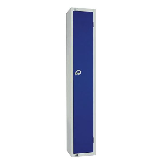 Single Door Steel Site Locker – 1800mm x 300mm x 300mm – Reinforced Door blue door locker front view | CMT Group
