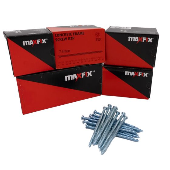 MAXFIX Concrete Frame Screws - BZP Finish 