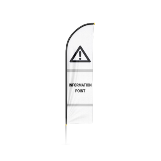 3.4m Hi Vis Sail Flag Double Sided - Base & Pole NOT Included - Printed: Information Point