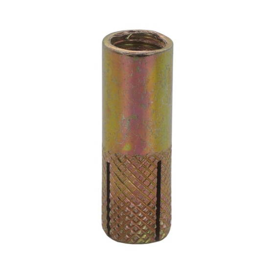 Drop In Anchor - Zinc Plated & Yellow Passivated 25mm x 80mm - Box of 25