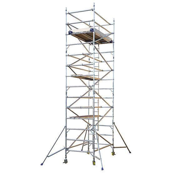 Trade Series Scaffold Tower 2.5m(L) 0.85m(w) D/H 1.2m W/H 3.2m C/W toe board & stabilisers