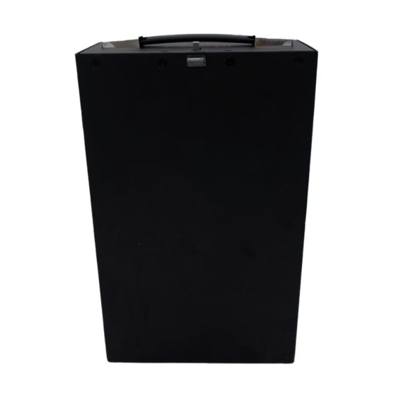 Spare electric pallet truck battery 24V 30Ah black unit with carry handle front view | CMT Group UK