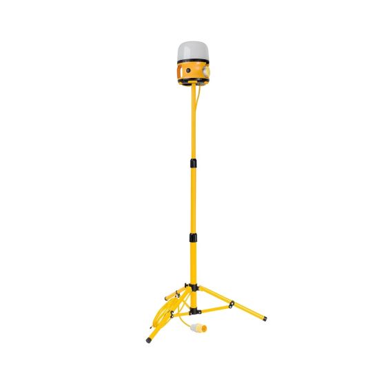 Globe light adjustable tripod 1.5m yellow steel with 110V LED globe site light shown for illustration sold separately | CMT Group UK