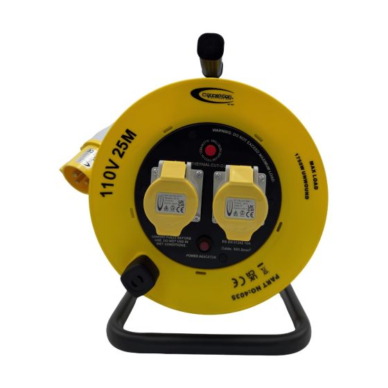 110V cable reel 25m yellow