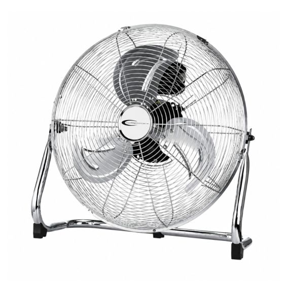 18 inch industrial floor fan chrome wire grill metal blades front view white background | CMT Group UK