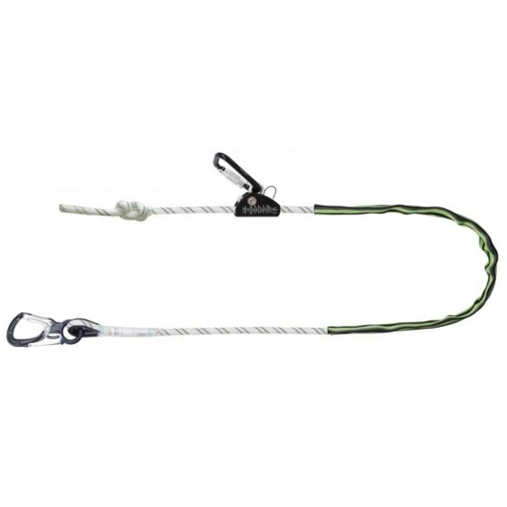 Kratos Astra Work Positioning Lanyard 2m - Kernmantle Rope with Aluminium Grip Adjuster | CMT Group UK