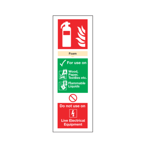 Site Sign - 3mm Correx - 280x90mm - Fire Extinguisher Foam