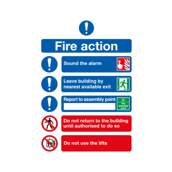 Site Sign - 3mm Correx - 210x148mm - Fire Action Notice