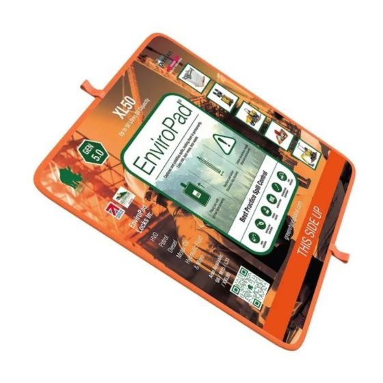 Green Rhino EnviroPad 5.0 XL50 X Large spill mat angled view showing square format and carry handles | CMT Group UK