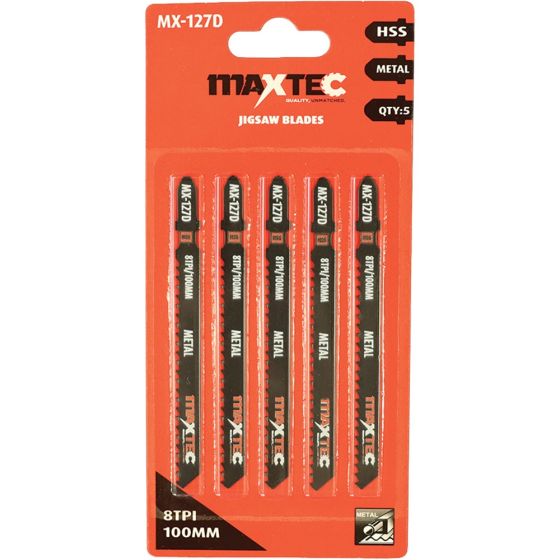 Metal Cutting Jigsaw Blades 100mm 8TPI - Pack of 5