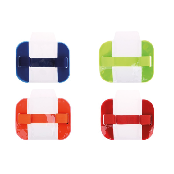High-Visibility ID Armband – Adjustable Fit – Clear PVC Pocket muli colour armband front view