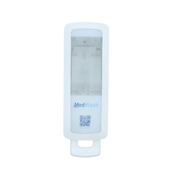 MedWash 750ml white lockable dispenser front view showing cartridge window | CMT Group UK