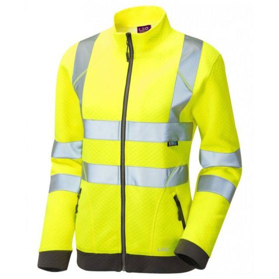 Leo Womens Hi Vis Zipped Sweatshirt Yellow