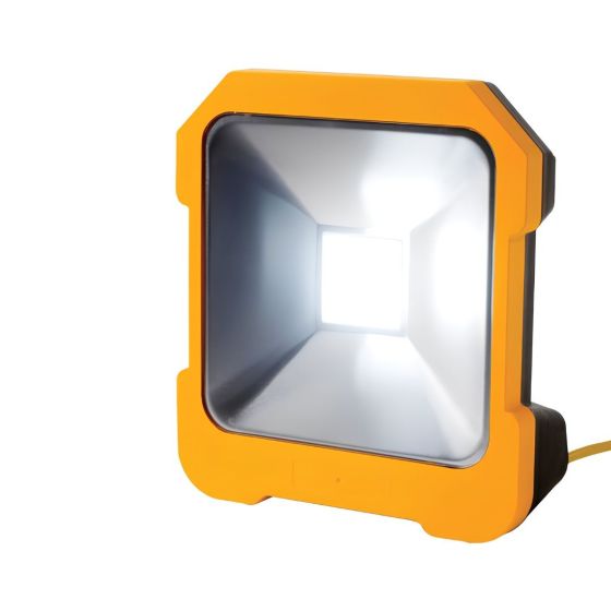 MAX 110V LED task light with socket front view lit showing 2000 lumen output | CMT Group UK