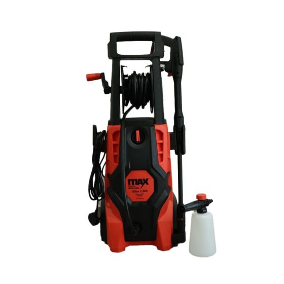 MAX 165 bar industrial pressure washer 2200W red and black full unit with foam cannon front view | CMT Group UK