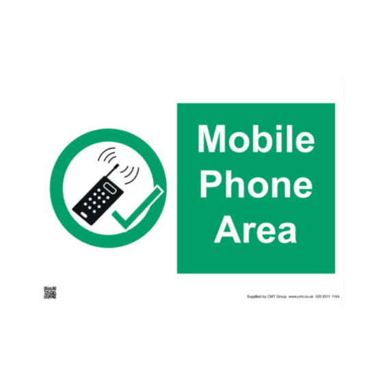 Site Sign - 3mm Correx - 420x594mm - Mobile phone area 