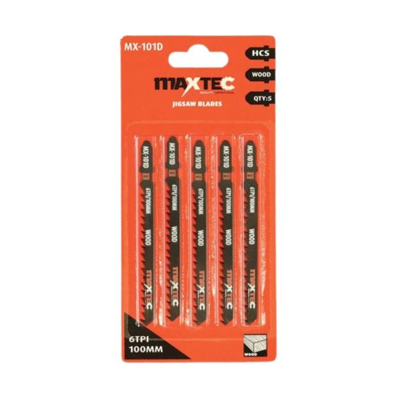 MAXTEC HCS Jigsaw Blade 100mm 6 TPI - Soft Wood Fast Cut - Pack of 5 | MX-101D | CMT Group UK