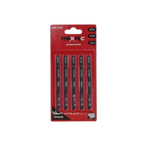 MAXTEC HCS Jigsaw Blade 100mm 8 TPI - Hardwood and MDF Cutting - Pack of 5