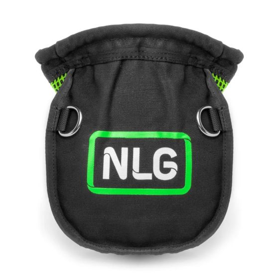 NLG Aero Pouch 5kg self-closing valve fixings pouch black green front view | CMT Group UK