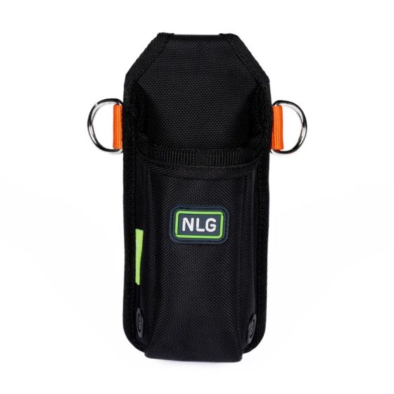 NLG tool holster front view black body two orange D-ring anchor points Magnox snap plate NLG badge | CMT Group UK