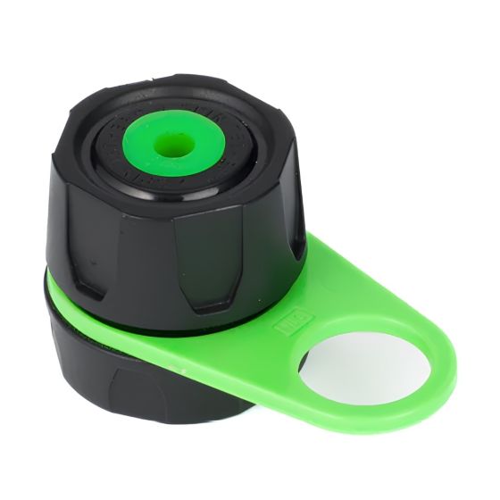 NLG spin tether black polymer body green rotating outer ring 360-degree screwdriver tether front view | CMT Group UK