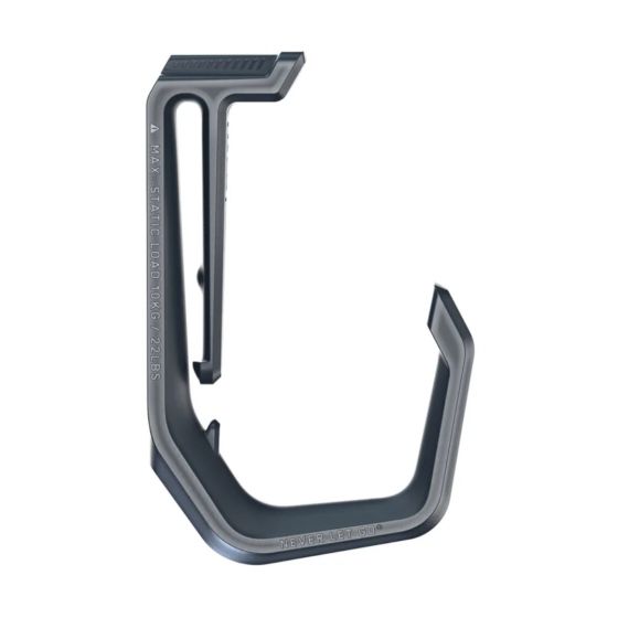 NLG AirPark grey non-gated drill and tool holder belt clip front view showing hook end | CMT Group UK