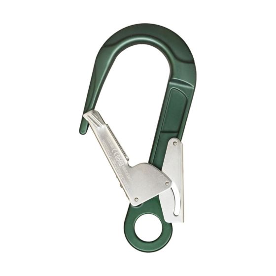 Kratos 60mm aluminium rebar hook full product view showing black body and gate mechanism | CMT Group UK