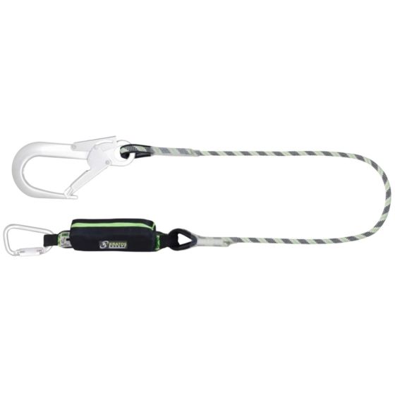 Kratos Curiosity-S Energy Absorbing Kernmantle Lanyard 2m - Aluminium Connectors and Zipped Pocket | CMT Group UK